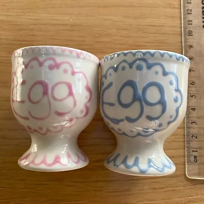 Buy Guernsey Round Chimney Studio Pottery 2 Egg Cup L Polka Dot Pink Blue £32 • 14.99£