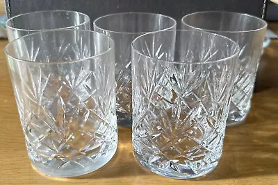 Buy Five Thomas Webb Crystal Cut Glass Whiskey Glasses -used In Excellent Condition • 12.55£