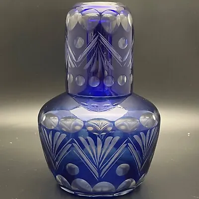 Buy Bohemia Crystal Cobalt Blue Cut To Clear Tumble Up Made In Czechoslovakia • 54.81£