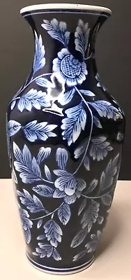 Buy Vase Ceramic Vintage Blue IN Decoration From Flowers, Antique Antique Not Signed • 49.51£