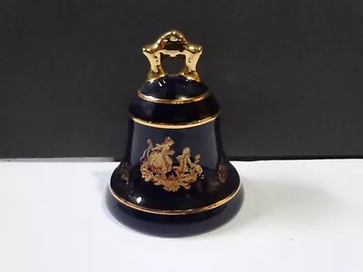 Buy Limoges Castel Porcelain Cobalt Blue 22k Gold Bell Made In France Vintage • 9.59£