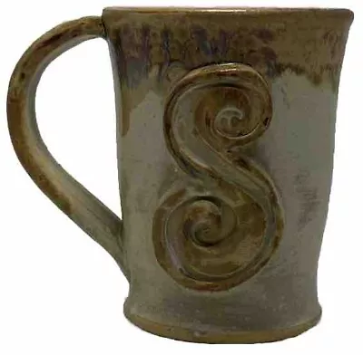 Buy Fingerprint Pottery Monogram “S” Hand Thrown Stoneware Glazed 16 Ounce Cup Mug • 12.33£