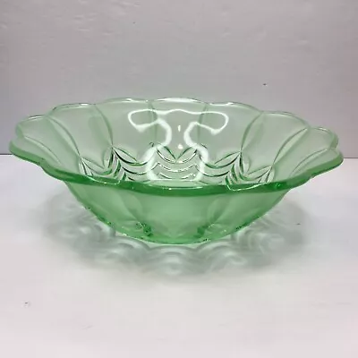 Buy Vintage 13  Green Depression Bubble Glass Fruit Serving Decor Bowl Textured Art • 33.77£