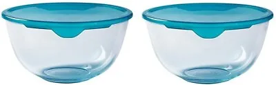 Buy Pyrex Bowl Set 2pcs Cook & Store Glass 0.5L Glass Mixing Bowl With Lids Set • 14.99£