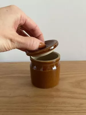 Buy Vintage Unmarked PearsonsOfChesterfield Small Lidded Brown Stoneware Storage Jar • 8£