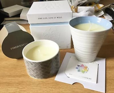 Buy Pair Of Wax Filled Candles, SOPHIE CONRAN, FIRED EARTH. New • 2.41£