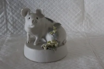 Buy Chessell Isle Of Wight Porcelain Art Pottery 11cm Pig With Yellow Flowers - VGC • 9.95£