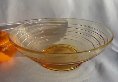 Buy Whitefriars Vintage Art Glass Crystal Golden Amber Dish Trail Design Cat No 8901 • 28£