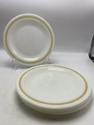 Buy Pyrex Tableware Dinner Plate 9  Corning Gold Stripe Set 4 Milk Glass Vintage • 26.54£