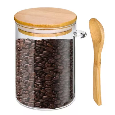 Buy Glass Jar Containers Include Airtight Bamboo Lid And Spoon Food Storage BijhR • 7.86£