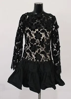 Buy Antonio Melani X Born On Fifth Women's Gemma Lace Taffeta Dress LV5 Black Size 4 • 135.35£