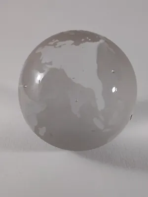 Buy Vintage Clear Art Glass Etched World Globe Paperweight • 3.99£