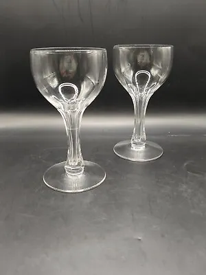 Buy Vintage Set Of 2 Bryce Brothers 1920s Art Deco Hollow Stem Coupe Cordial Glasses • 21.14£