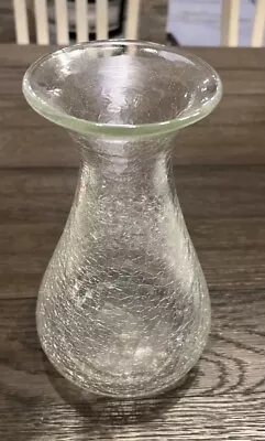 Buy Crackle Glass Vase Clear Glass Vase 10  Tall VTG • 24.13£