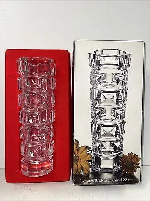 Buy Vintage Cristal D'Arques Durand Lead Crystal France 8 1/2” Vase Optic Block • 19.21£