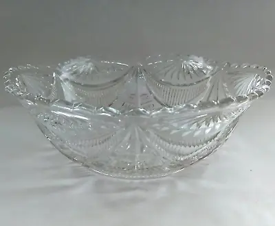 Buy Vintage Cut Glass Trifle Fruit Bowl Dessert Serving Dish Clear Swag Style Design • 11.49£
