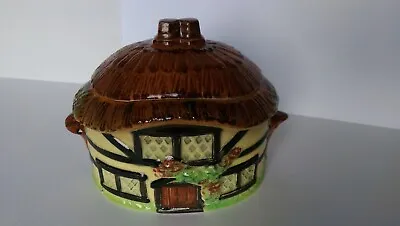 Buy Vintage Burlington Ware Devon Cobb Thatched Cottage Biscuit Barrel/Sugar Bowl • 5.99£