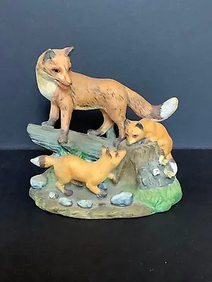 Buy Fox And Cubs Figurine Family Of Foxes Alfretto Porcelain Collectors Series • 8.99£