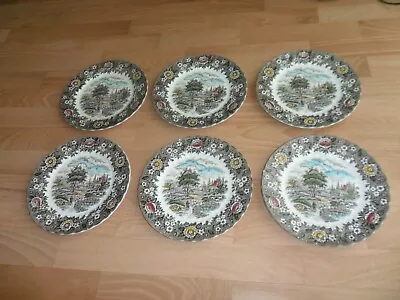 Buy Alfred Meakin Staffordshire - Homeland - Set Of 6 X Vintage Dinner Plates • 14.95£