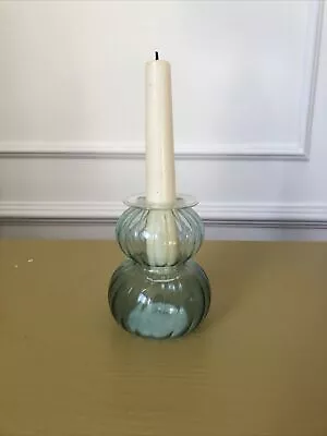 Buy Anthropologie Glass Candle Holder Wavy Coloured Glass • 10£