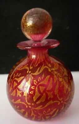 Buy Isle Of Wight  Elizabethan Mosaic  Cranberry Globe Shape Perfume Bottle RARE • 55£