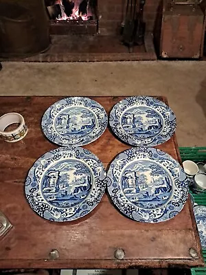 Buy 4x Italian Blue Spode Dinner Plates (9 Inches) (Db) • 14.99£