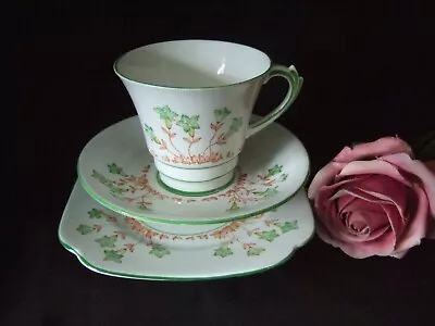 Buy Vintage Art Deco Roslyn Bone China  Frena Design Trio Tea Cup Saucer & Plate • 3.99£