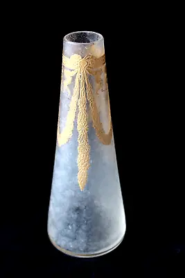 Buy Antique French Cristalleries De Saint Louis Cameo Gold Glass Vase C 1900 • 225.20£
