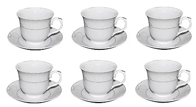 Buy 12-Piece Cups & Saucers Set Porcelain Tableware Mugs Tea Coffee Serving For 6 • 17.99£