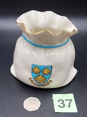 Buy WH Goss Crested China - Bagware Sack Vase - Blue Cord - Reading & Abbey RARE! • 50£