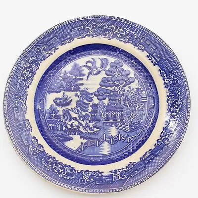 Buy Blue Willow Salad Plate, Britannia Pottery Glasgow, Transferware Asian Chinese • 8.81£