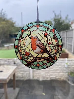Buy Personalised Christmas Decorations When Robins Appear Stained Glass Effect • 9.99£