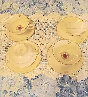 Buy Lenox Rhodora Footed Cups & Saucers 6oz Set Of 6 Ivory Rose Gold Tea Coffee Lot3 • 22.33£