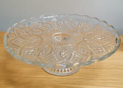Buy VINTAGE Beautifully ORNATE Cut GLASS Small CAKE STAND Pedestal Diameter 7 Inches • 18.50£