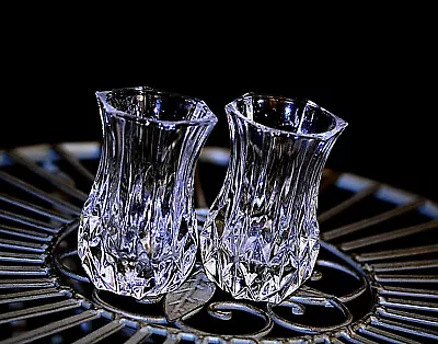 Buy Vintage Pair Of Heavy High Quality Small Crystal Cut Glass Vases • 26.50£