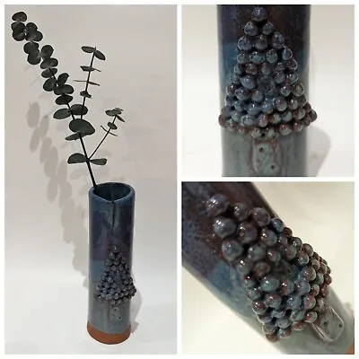 Buy Blue Australian Studio Pottery Slab Art Christmas Tree Abstract Handmade Vase • 15£