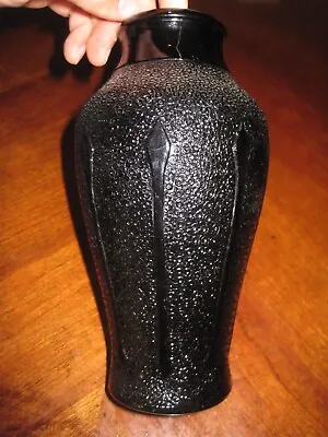 Buy Vintage Antique Black Amethyst MacBeth Evans Glass Art Deco Flower Vase Jar • 9.64£