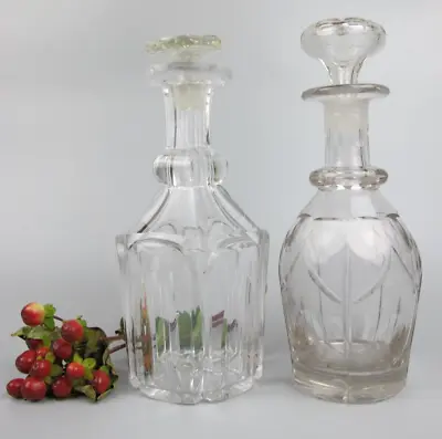 Buy Cut Crystal Glass Decanters X 2. William IV. Neck Rings. 19THC Antique/Vintage. • 29.99£