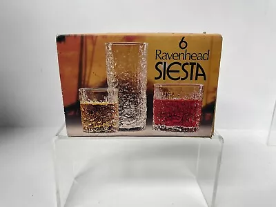 Buy Vintage 1970's Ravenhead Siesta 5oz Drinking Glasses/Tumblers Set X 6 With Box • 9.99£