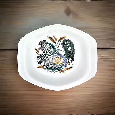 Buy Poole Pottery Serving Dish ROOSTER & WHEAT Teal, Green, Yellow. • 15.66£