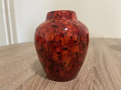 Buy Scheurich Keramic Small Flambé Red Black Vase, West Germany, 4”, Rare • 25£