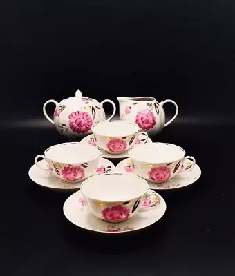 Buy Vintage Dulevo Hand Painted Porcelain Floral Pattern Tea Set Sugar Bowl Marked • 158.12£
