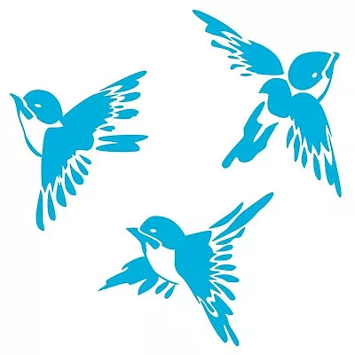 Buy 3 Birds Frosted Etch Or Stained Glass Window Sticker Anti Bird Strike Greenhouse • 11.75£