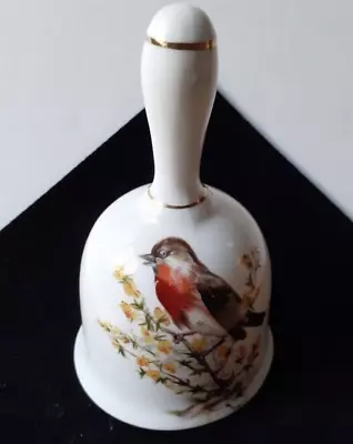 Buy Vintage White Hand Bell, M G Of Norwich Fine Bone China Depicts Bird On Branch • 3.75£
