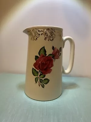 Buy MCM Lord Nelson Pottery 6” Pitcher Roses With Rose Gold Border England 5-71 • 23.62£