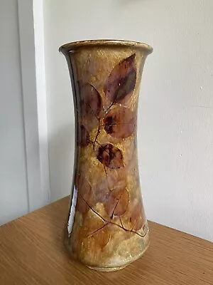Buy Antique Royal Doulton Stoneware Pottery Waisted Autumn Leaf Leaves Vase, 9.5  • 58£