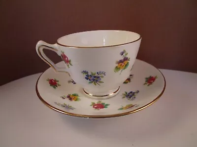 Buy Vintage Crown Staffordshire Fine Bone China Tea Cup & Saucer Flowers • 10.56£