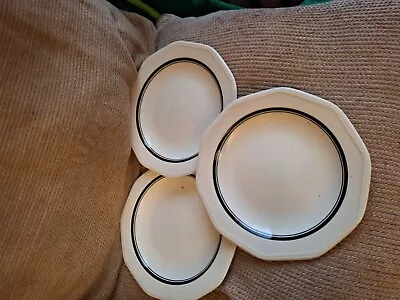 Buy Churchill Eclipse Black & White Pattern Side Plates X3 • 7.99£