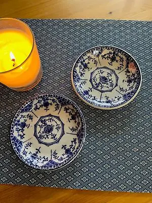 Buy 2/5  Antique 1930 Globe Pottery Stanley Hotelware BlueWhite Danish Dessert Bowls • 28.39£