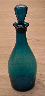 Buy Vintage Turquoise Blue Lightweight Glass Genie Bottle Decanter Decorative • 24.99£